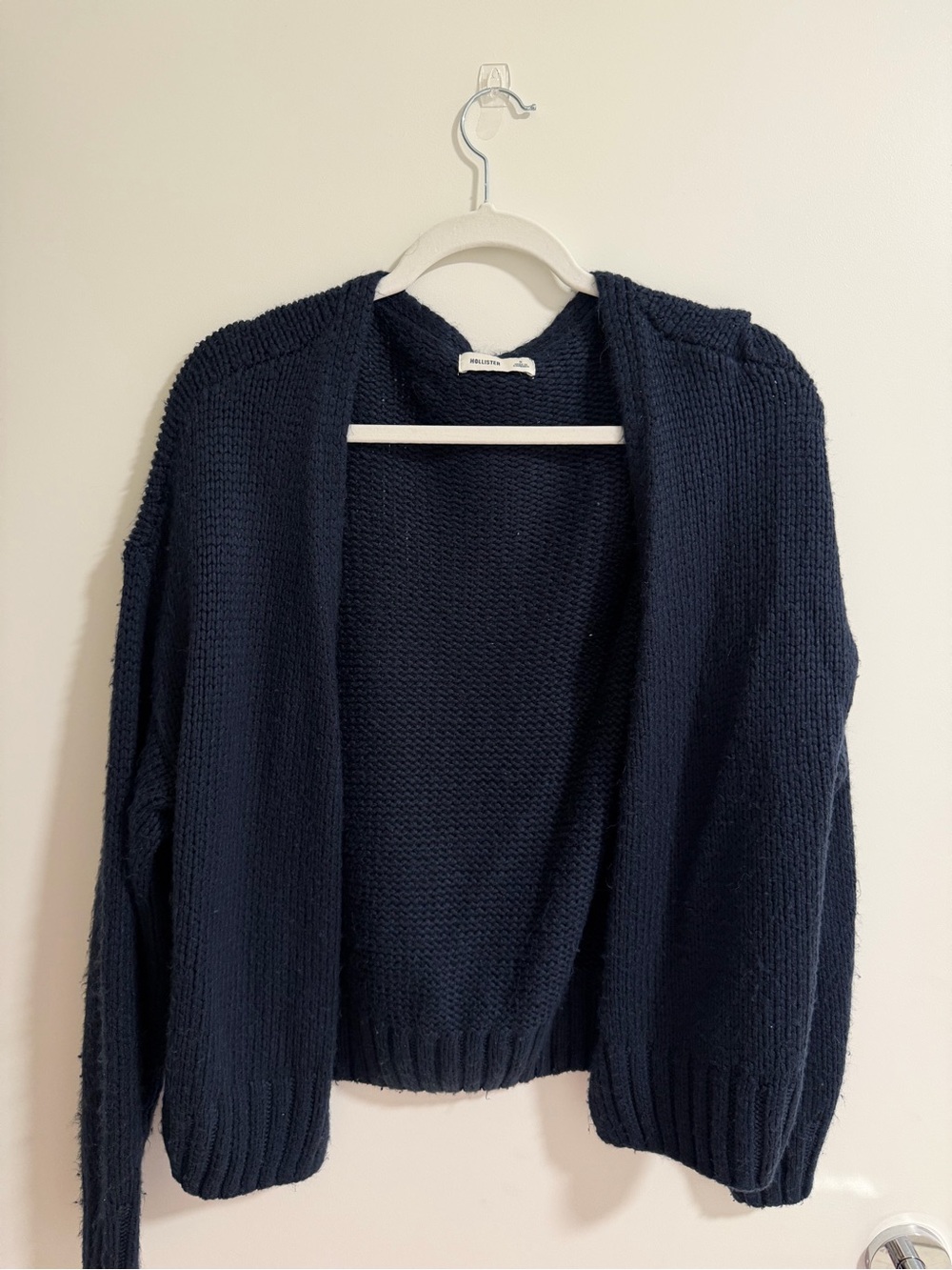 Hollister Navy Chunky Open-Front Cardigan